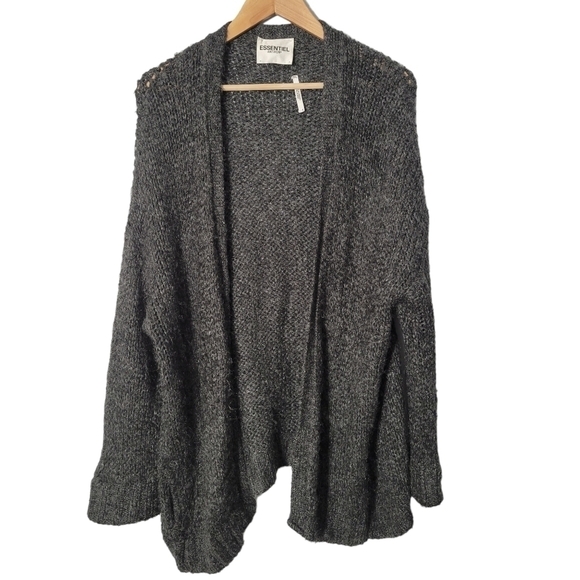 Essentiel Antwerp Charcoal Gray Knit Mohair Blend Cardigan - Picture 1 of 11